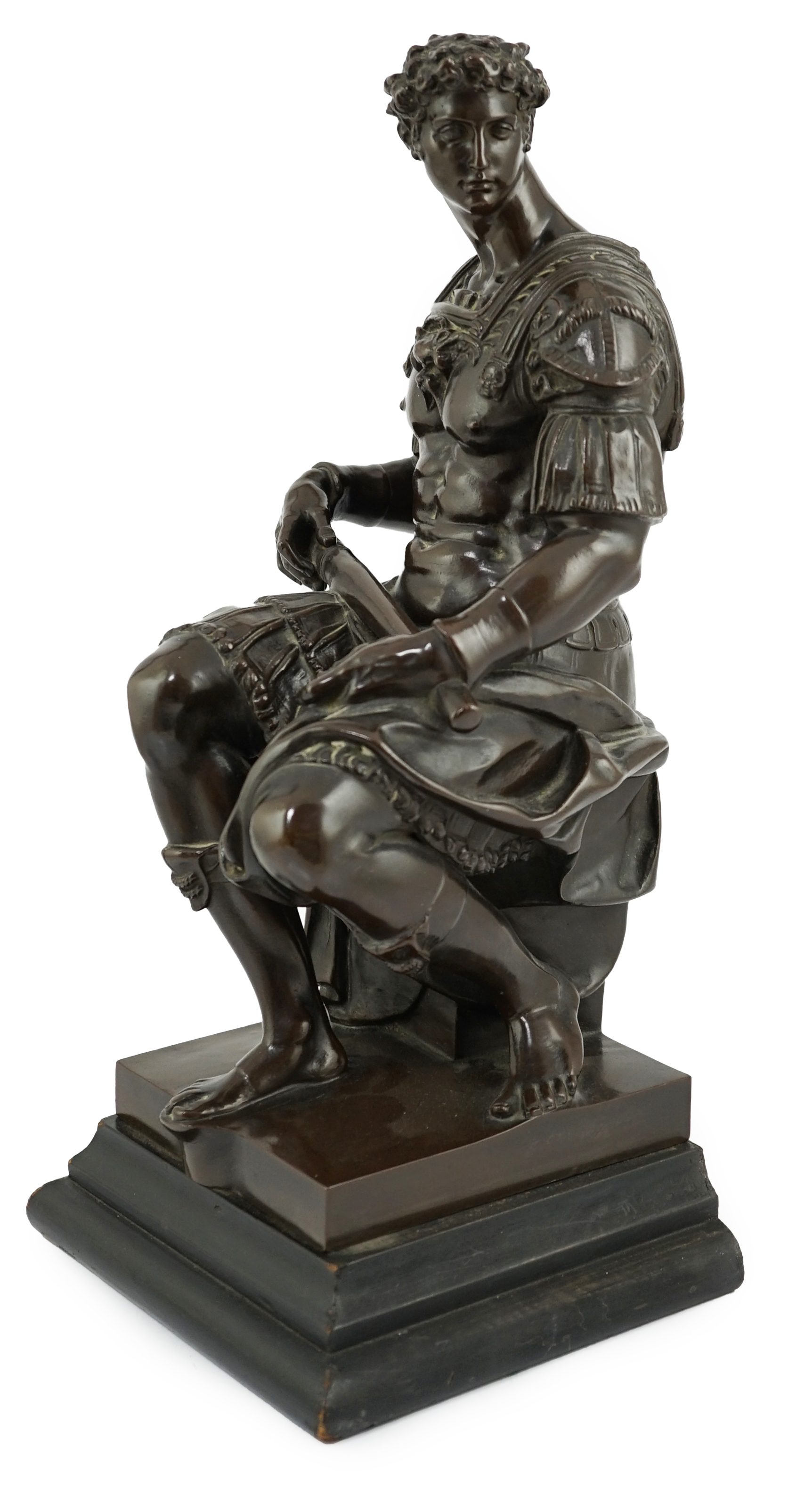 Ferdinand Barbedienne (1810-1892), a French bronze of a Roman seated centurion